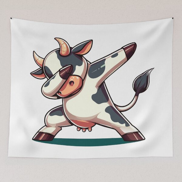 Item preview, Dabbing Cow - Whimsical Farm Animal Dance Art designed and sold by Designowner.