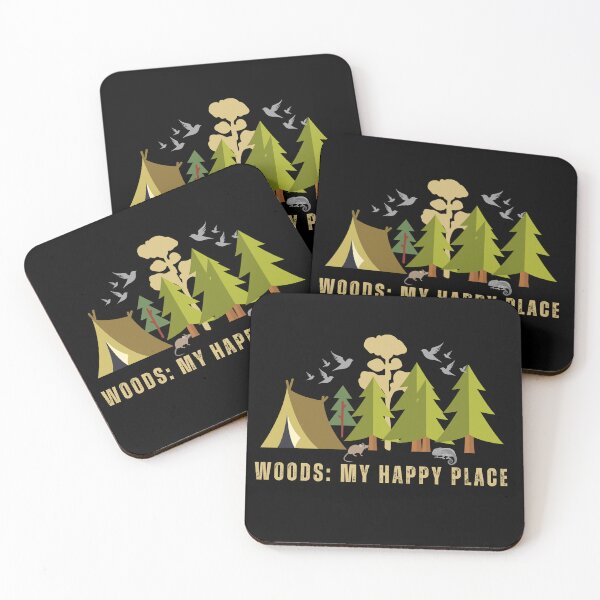 Artikelvorschau, Wald: Mein glücklicher Ort, Waldcamping Retro Grafik Vintage Design entworfen und verkauft von Raise2Shine.