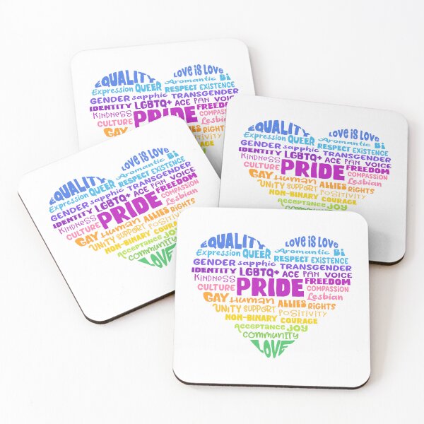 Item preview, Rainbow Pride Heart Word Cloud designed and sold by jitterfly.