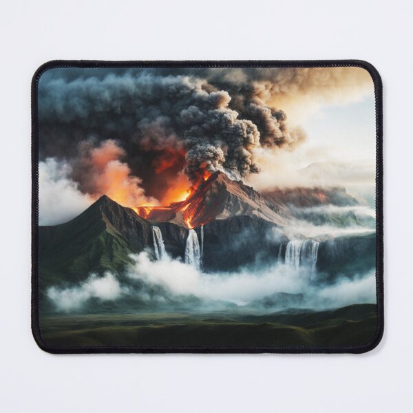 Item preview, Iceland Volcano Calm Smoking Burning Waterfalls designed and sold by SassyArtistry.