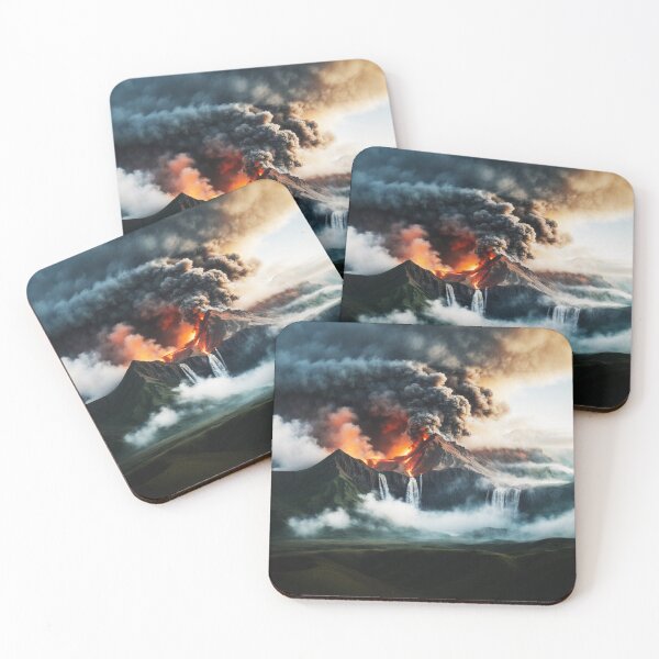 Item preview, Iceland Volcano Calm Smoking Burning Waterfalls designed and sold by SassyArtistry.