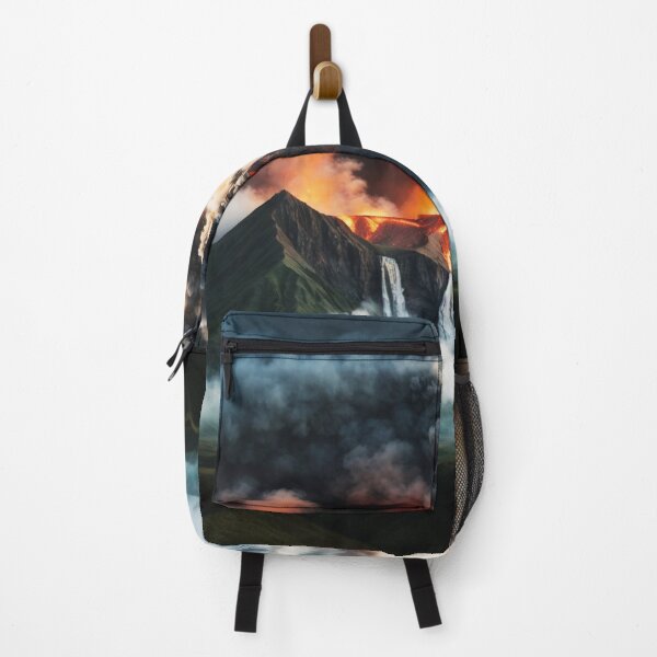 Item preview, Iceland Volcano Calm Smoking Burning Waterfalls designed and sold by SassyArtistry.