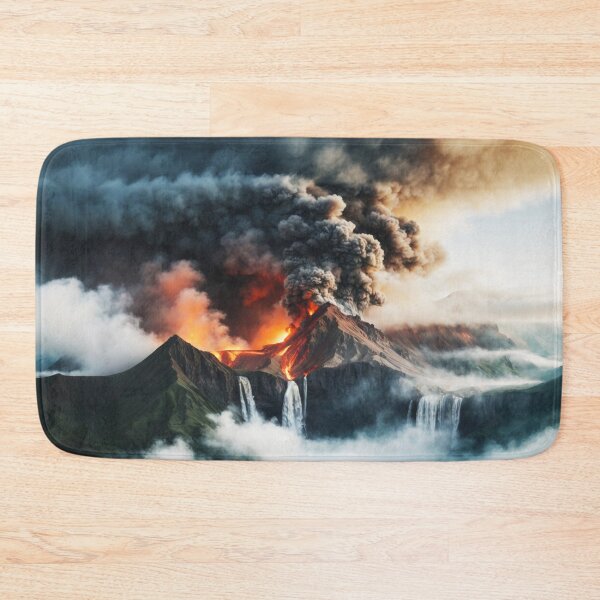 Item preview, Iceland Volcano Calm Smoking Burning Waterfalls designed and sold by SassyArtistry.