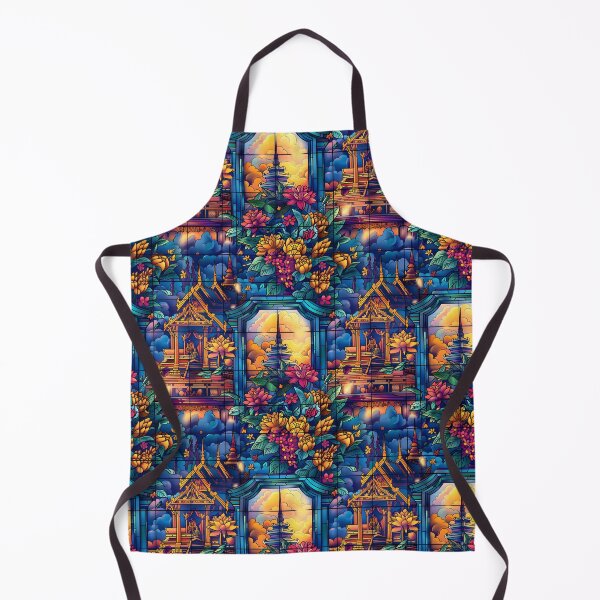 Item preview, Storm cloud Stained Glass Thai Temple pattern designed and sold by CoolCrazyQuirky.