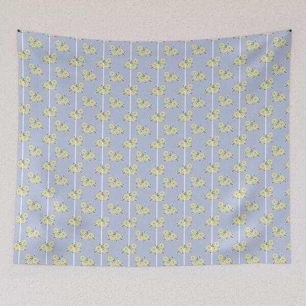 Item preview, Blue and Yellow Floral Stripe designed and sold by Jessa Moon.