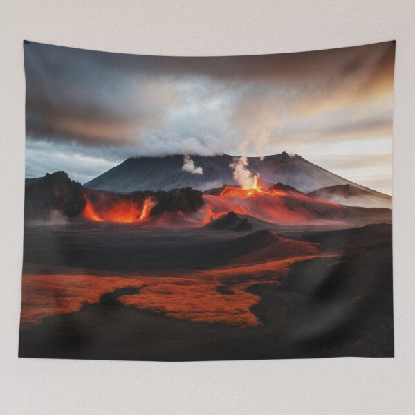 Item preview, Iceland Volcano Hot Burning Lava In Mountains designed and sold by SassyArtistry.
