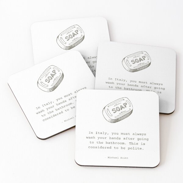Item preview, Michael Scott "In Italy, you must always wash your hands" quote from TV show The Office - Whimsical Bathroom Art Collection designed and sold by ach-prints.