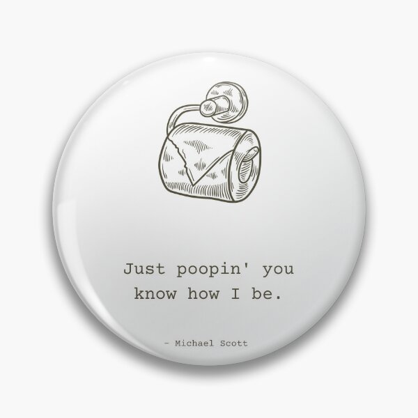 Item preview, Michael Scott "Just poopin'" quote from TV show The Office - Whimsical Bathroom Art Collection designed and sold by ach-prints.