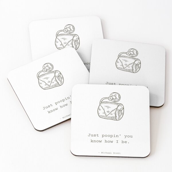Artikelvorschau, Zitat „Just poopin‘“ von Michael Scott aus der TV-Serie „The Office“ – Whimsical Bathroom Art Collection entworfen und verkauft von ach-prints.