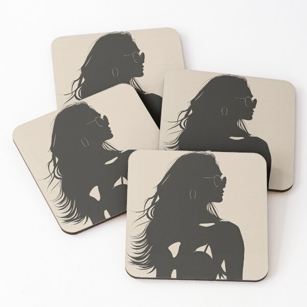 Item preview, Beachside Elegance: Silhouette of a Woman in Sunglasses designed and sold by krishutd.