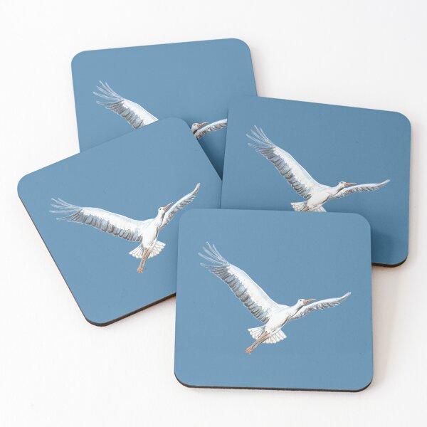 Item preview, White Stork, Ciconia ciconia, in Flight Illustration  designed and sold by Julia Doria.