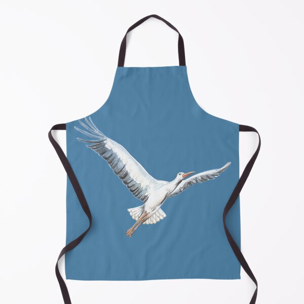 Item preview, White Stork, Ciconia ciconia, in Flight Illustration designed and sold by Julia Doria.