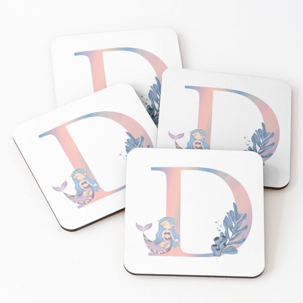 Item preview, Letter d with cute mermaid decoration designed and sold by pinkyfish1010.