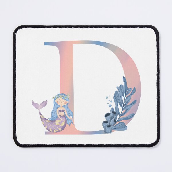 Item preview, Letter d with cute mermaid decoration designed and sold by pinkyfish1010.