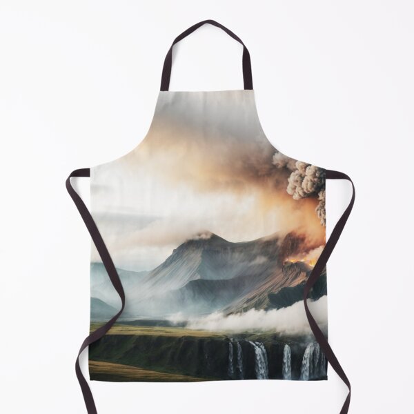 Item preview, Iceland Volcano Smoking Waterfalls Landscape Eruption designed and sold by SassyArtistry.