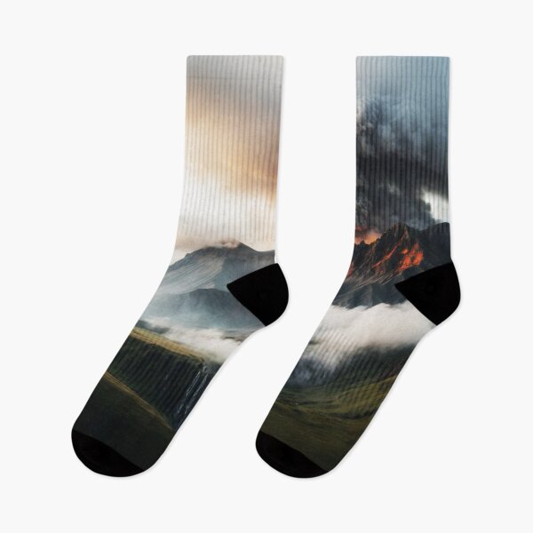 Item preview, Iceland Volcano Smoking Waterfalls Landscape Eruption  designed and sold by SassyArtistry.