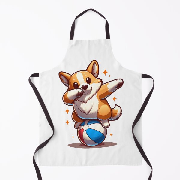 Item preview, Corgi Dabbing on a Beach Ball - Cute Cartoon Dog Art designed and sold by Designowner.