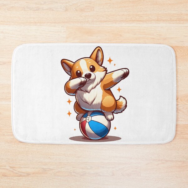 Item preview, Corgi Dabbing on a Beach Ball - Cute Cartoon Dog Art designed and sold by Designowner.