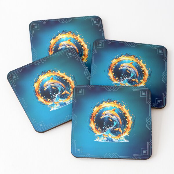 Item preview, A fascinating interplay of fire and water with dolphin designed and sold by nicky2342.