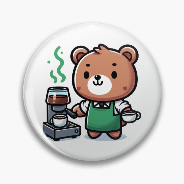 Item preview, Hand-Drawn Cute Coffee Bear: Bear-ista Delight designed and sold by DudzDesignz.