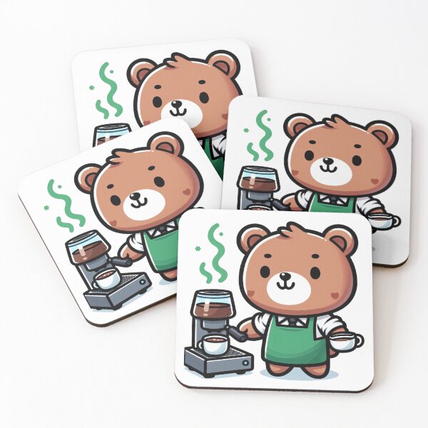 Item preview, Hand-Drawn Cute Coffee Bear: Bear-ista Delight designed and sold by DudzDesignz.
