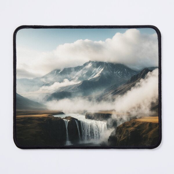 Item preview, Iceland Volcano Smoking Waterfalls Beautiful Landscape designed and sold by SassyArtistry.