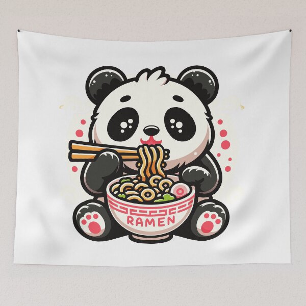 Item preview, Kawaii Panda Eat Ramen designed and sold by Designowner.