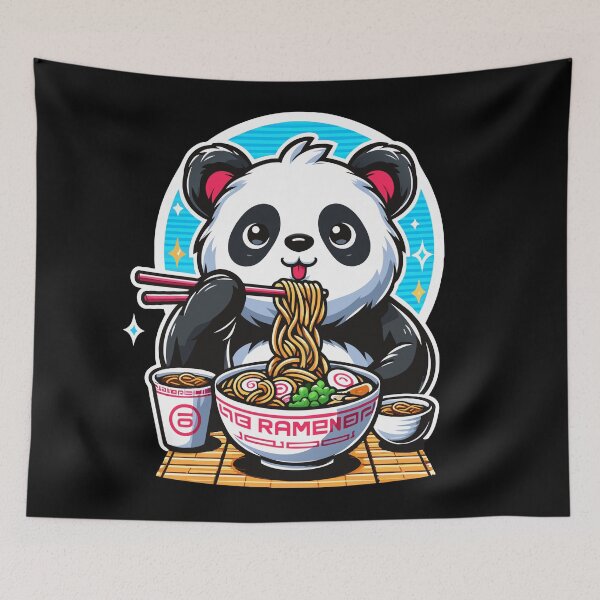 Item preview, Kawaii Panda Eat Ramen designed and sold by Designowner.