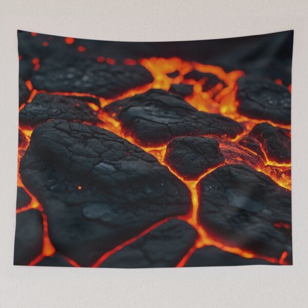 Item preview, Magmatic rocks on fire - Lava river close up designed and sold by SassyArtistry.