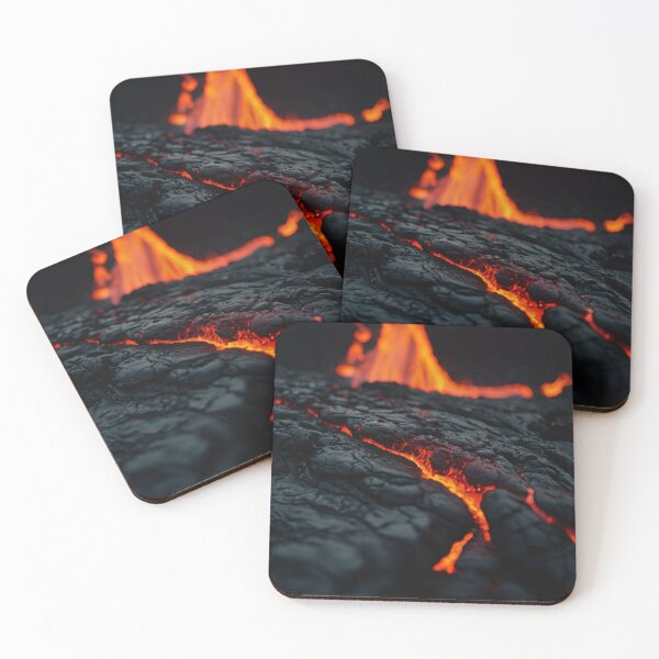 Item preview, Magmatic lava bursting out in river - close up of volcano designed and sold by SassyArtistry.