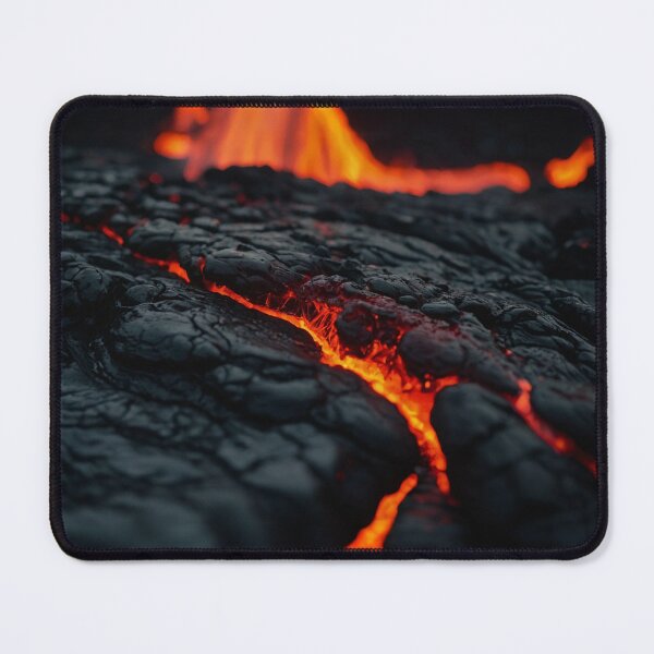 Item preview, Magmatic lava bursting out in river - close up of volcano designed and sold by SassyArtistry.