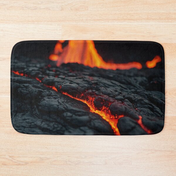 Item preview, Magmatic lava bursting out in river - close up of volcano designed and sold by SassyArtistry.