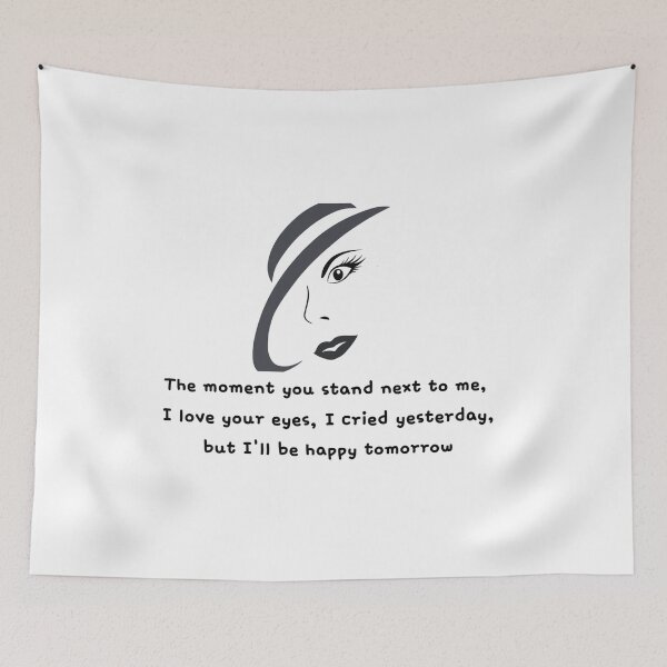 Item preview, woman's face abstract painting and poem designed and sold by yg-gallery.