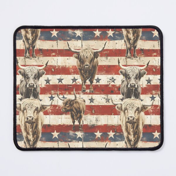 Item preview, Patriotic Vintage Highland Cows designed and sold by shop3thereal.