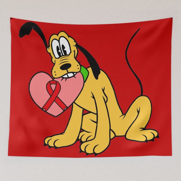 Item preview, Yellow Dog With Awareness Ribbon Heart (Red) designed and sold by CaitlynConnor.