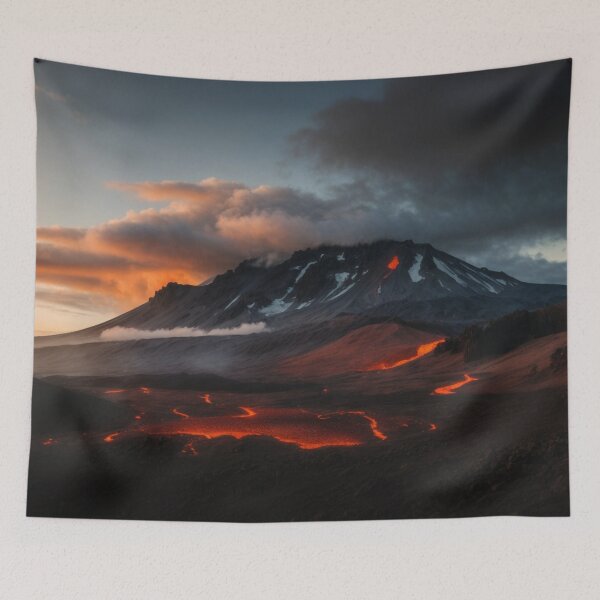 Item preview, Iceland Volcano Smoking Beautiful Lava landscape designed and sold by SassyArtistry.