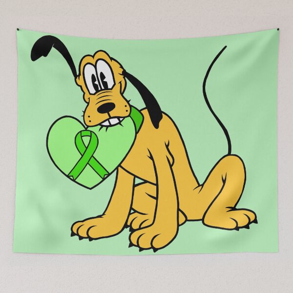Aperçu de l'œuvre Chien jaune avec coeur de ruban de sensibilisation (vert) créée et vendue par CaitlynConnor.
