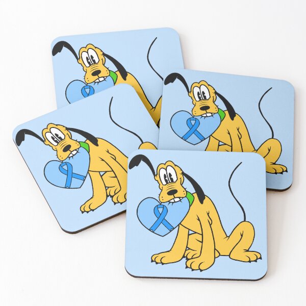 Item preview, Yellow Dog With Awareness Ribbon Heart (Blue) designed and sold by CaitlynConnor.