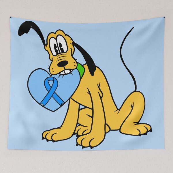 Item preview, Yellow Dog With Awareness Ribbon Heart (Blue) designed and sold by CaitlynConnor.