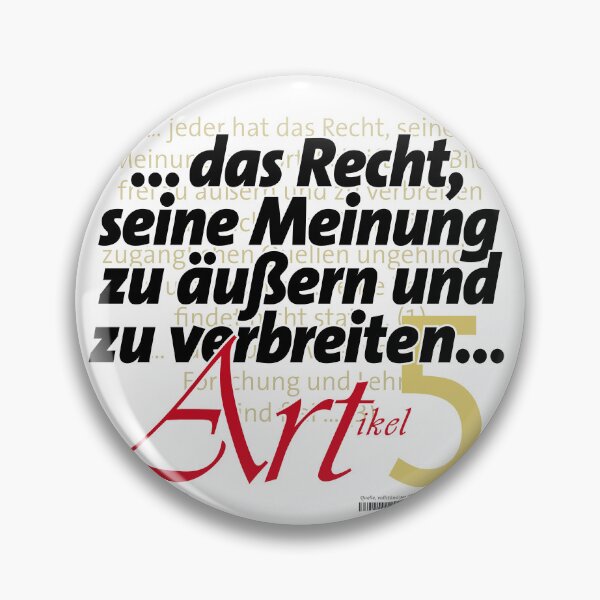 Item preview, "Right to freedom of expression" - Article 5 | Basic Law of the Federal Republic of Germany designed and sold by Brunhilde1001.
