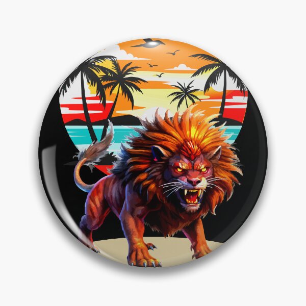 Item preview, Ferocious Lion in Tropical Paradise designed and sold by VikArtStudio.