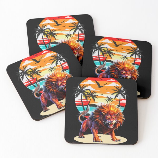 Item preview, Ferocious Lion in Tropical Paradise designed and sold by VikArtStudio.