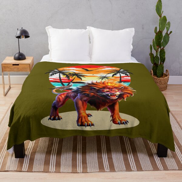Item preview, Ferocious Lion in Tropical Paradise designed and sold by VikArtStudio.