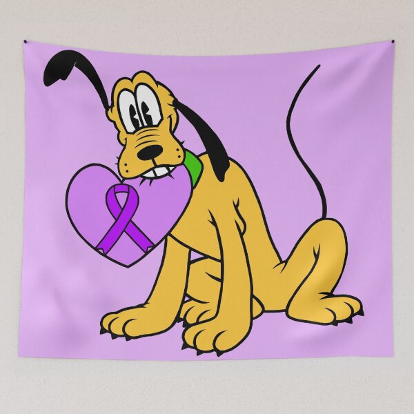 Item preview, Yellow Dog With Awareness Ribbon Heart (Purple) designed and sold by CaitlynConnor.