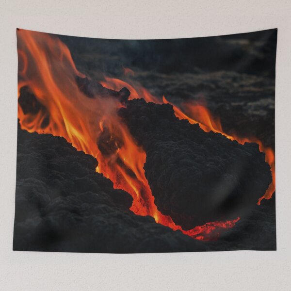 Item preview, Burning magmatic rock in hard lava at volcano designed and sold by SassyArtistry.