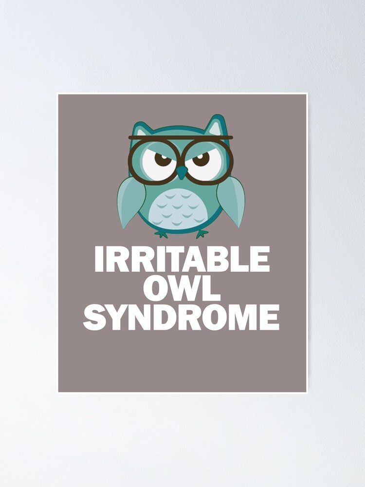 Poster Syndrome De Hibou Irritable Hiboux Drole Lunettes Animaux Par Essetino Redbubble