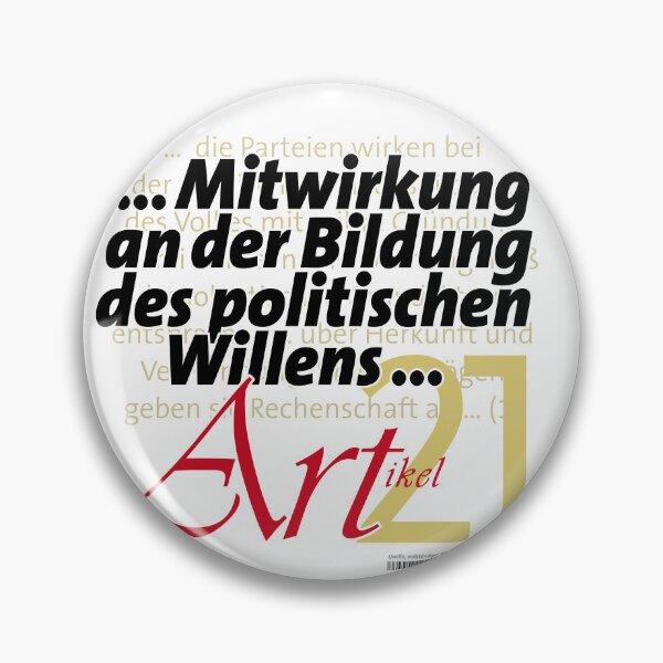 Item preview, "Participation in political decision-making" - Article 21 | Basic Law of the Federal Republic of Germany designed and sold by Brunhilde1001.