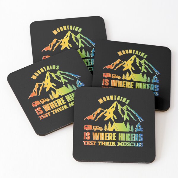 Artikelvorschau, Berge: Hier testen Wanderer ihre Muskeln, Retro Vintage Bergwanderer Camping Dunkles Design entworfen und verkauft von Raise2Shine.