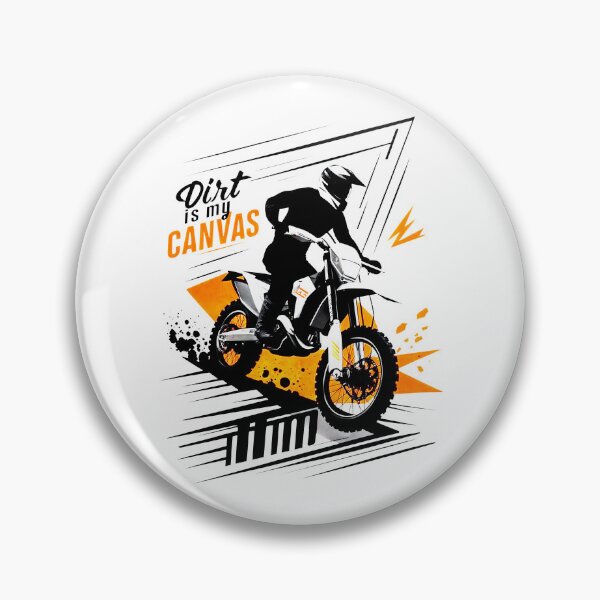 Item preview, Orange Fury on Grey Canvas: Motocross Artist Carves Thrills in Dirt designed and sold by SplashTastic.
