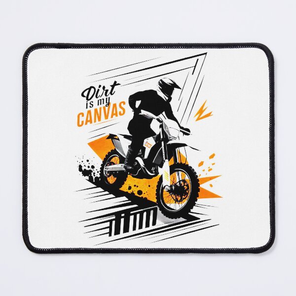 Item preview, Orange Fury on Grey Canvas: Motocross Artist Carves Thrills in Dirt designed and sold by SplashTastic.